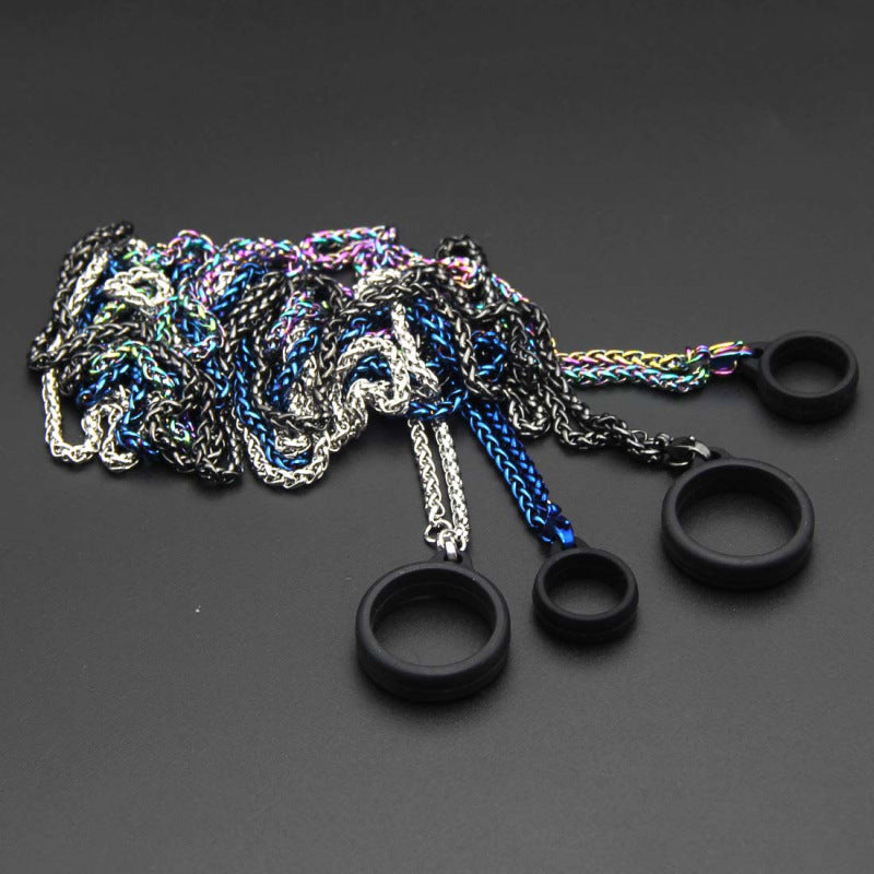Ring Necklace Lanyard Metal Snake Bone Chain