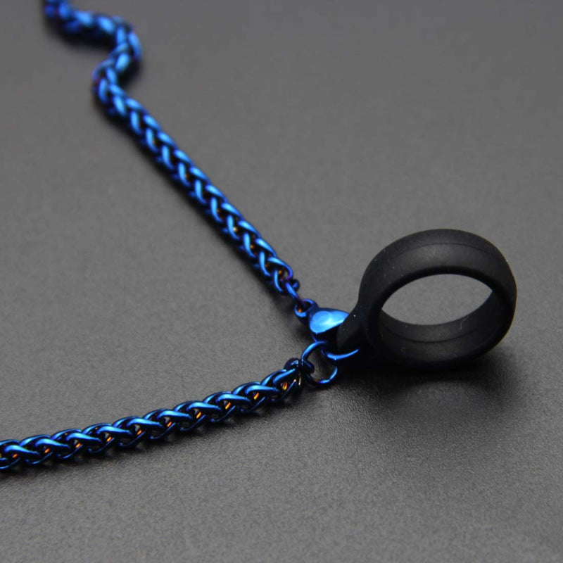 Ring Necklace Lanyard Metal Snake Bone Chain
