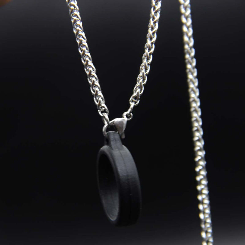 Ring Necklace Lanyard Metal Snake Bone Chain