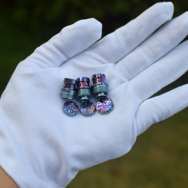 MK MODS Ti-type2 drip tip & button titanium anodized set for bb billet box
